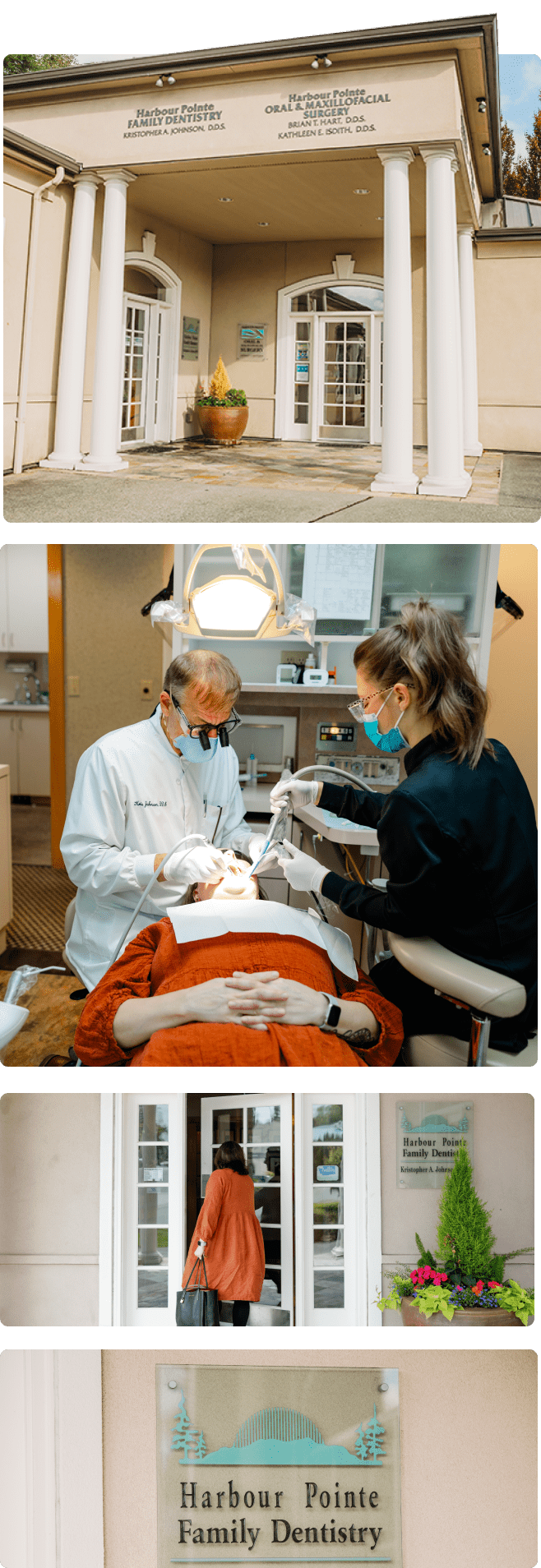 Collage of our team and office 