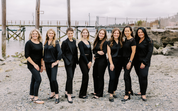 Our team members on the beach