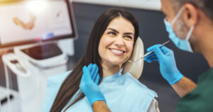 Photo of a woman in a dentist's chair